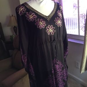 Black/purple kaftan